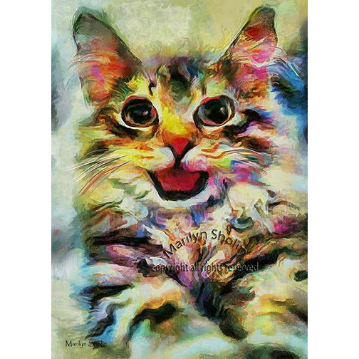 Smiley Kitty Cat Painting