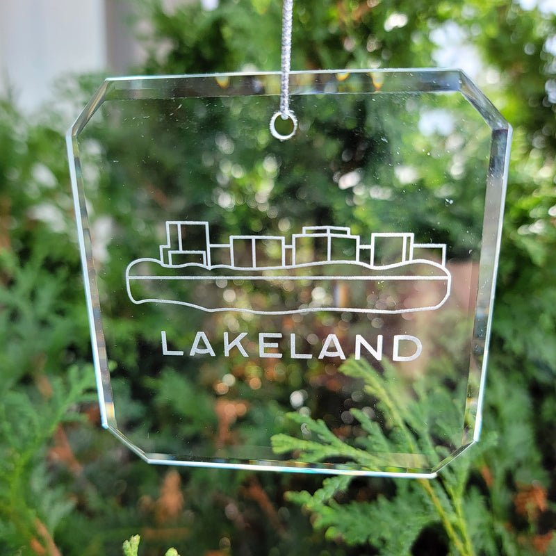 Lakeland Skyline Glass Ornaments - Set of 2
