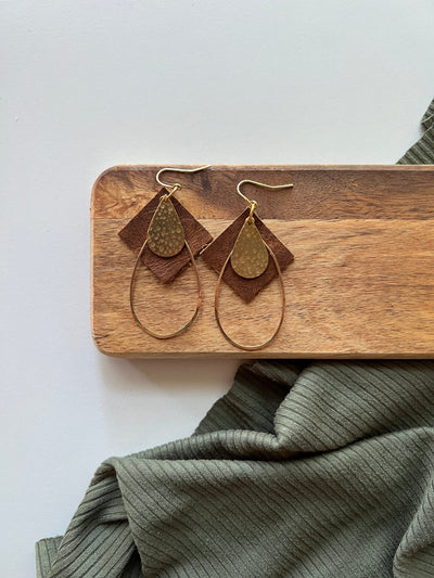 Compass | Leather Earrings