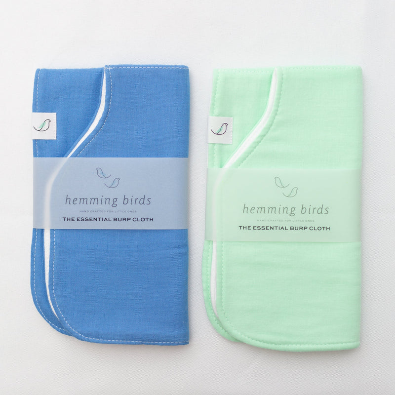 Essential Burp Cloth TWO-PACK // Mint + Sky