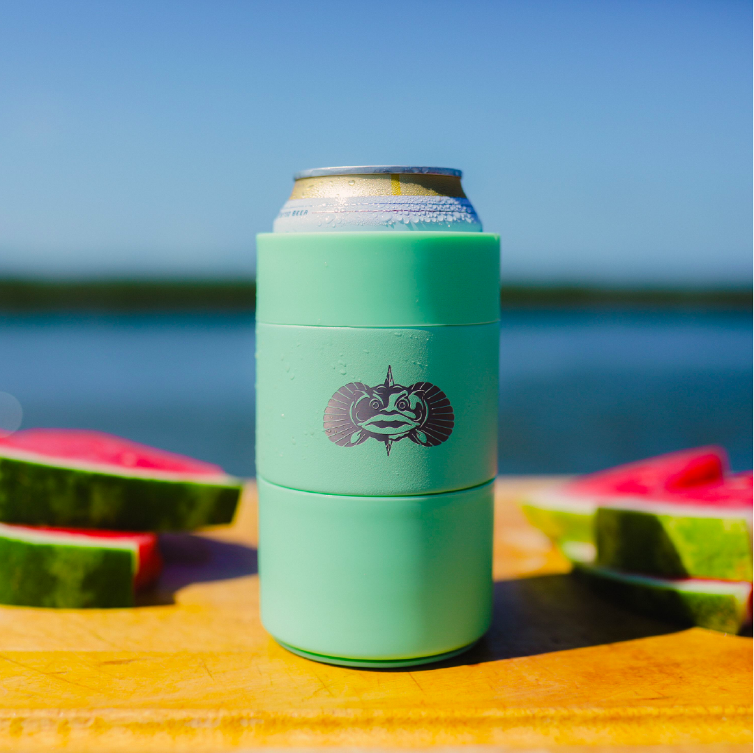 Toadfish Non-Tipping Can Cooler/Koozie, teal