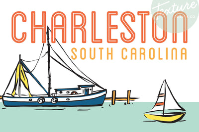Postcard - Charleston - Boating Day