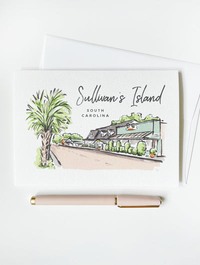 Sherbet Painted Streets - The Sullivan's Island Greeting Card