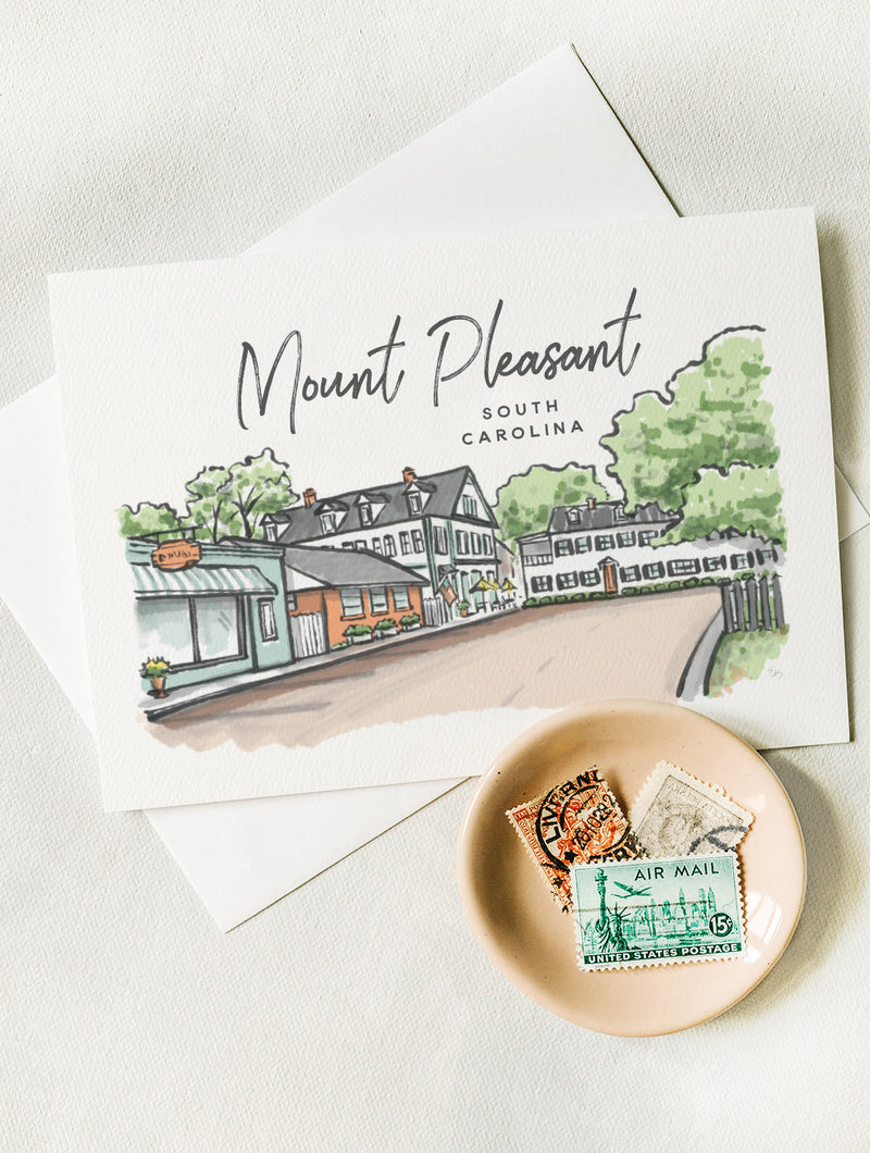 Sherbet Painted Streets - The Mt. Pleasant Greeting Card
