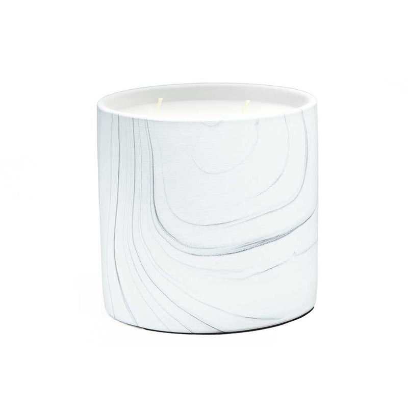 Marble Dipped Ceramic Round Candle