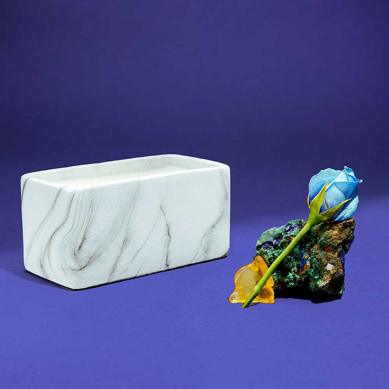 Marble Dipped Cement Prism Candle