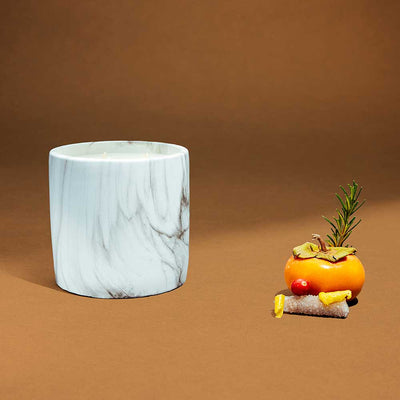 Marble Dipped Cement Round Candle