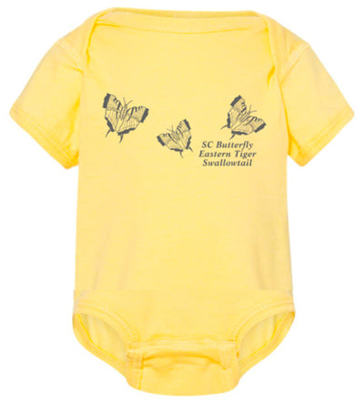 SC  State Butterfly Eastern Tiger Swallow Tail, Onesie in Butter