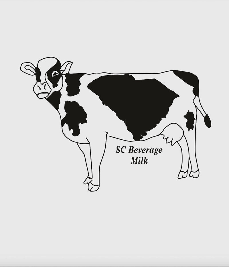 Toddler SC State Beverage Milk, White Cow T-Shirt