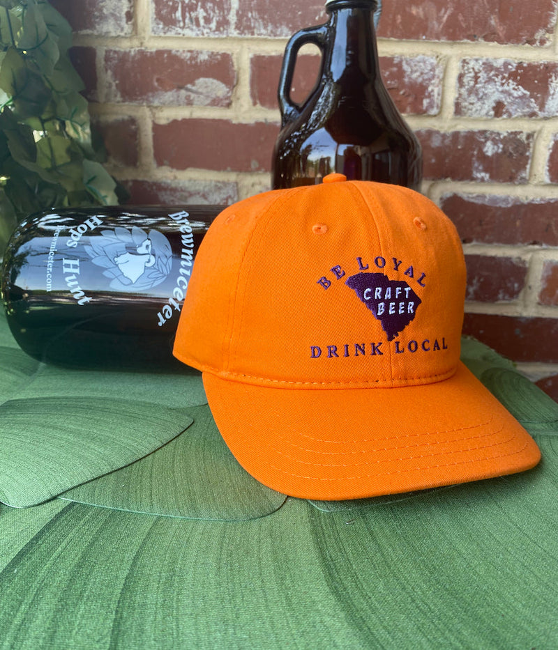 Be Loyal, Drink Local Craft Beer Unstructured Relax Fit Orange Baseball Cap