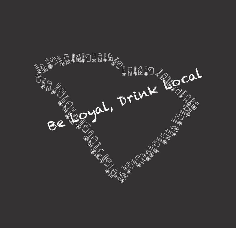 Be Loyal, Drink Local Mens T-Shirt in Black