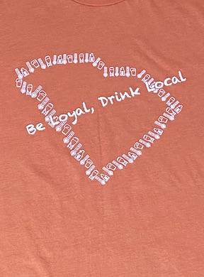 Be Loyal, Drink Local Mens T-Shirt in Orange