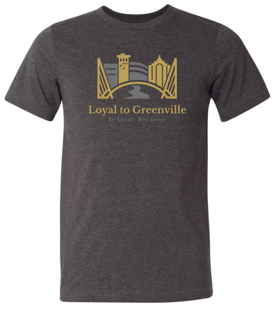 Loyal to Greenville Men's Statement T-Shirt in Grey and Gold