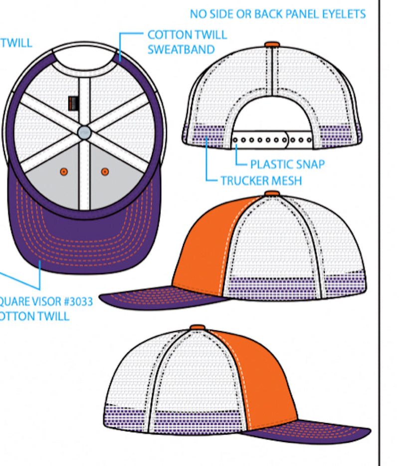Be Loyal, Drink Local Craft Beer Trucker Hat Orange/Purple/White with Mesh Backing