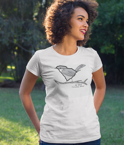 Beautiful South Carolina Wren White Women's T-Shirt