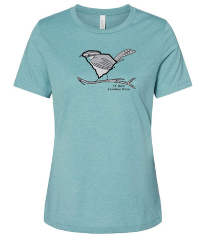 Beautiful South Carolina Wren Blue Lagoon Women's T-Shirt