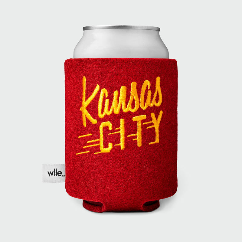 WLLE™ Drink Sweater - Standard Can - KC Flyer - Cherry Red and Gold