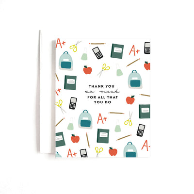 'Thank You for all that You Do' Teacher Appreciation Card