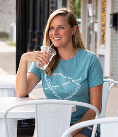 Be Loyal, Drink Local Women's T-Shirt in Heather Blue