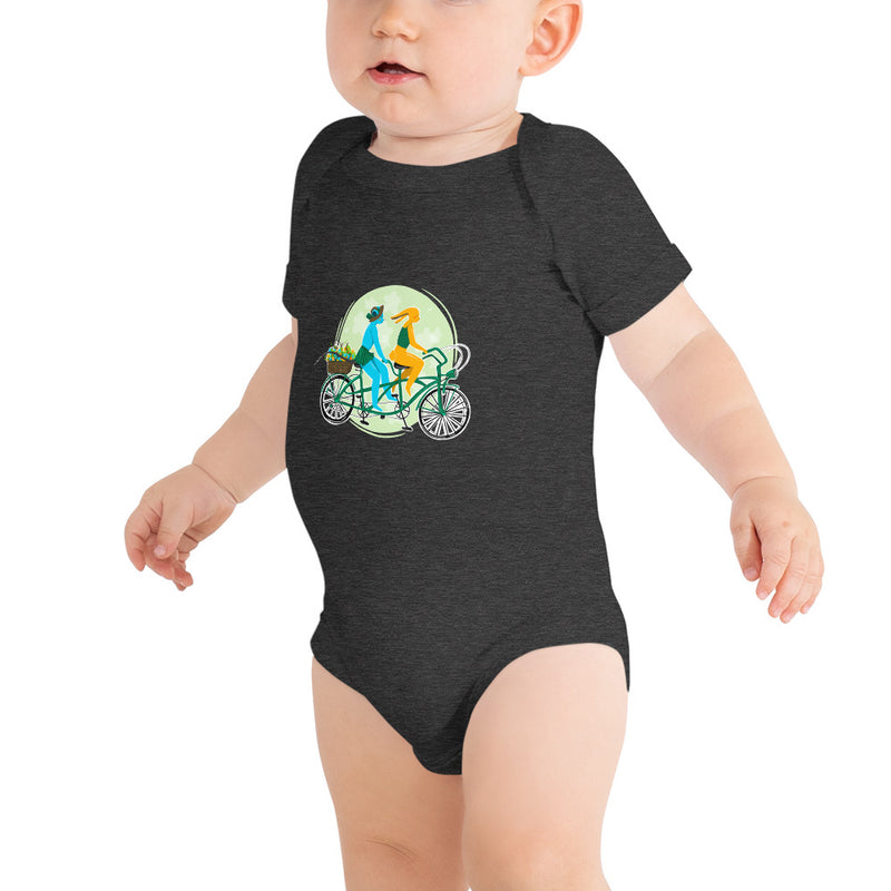 GVL Bicycle Built for Two Baby Short Sleeve Onesie