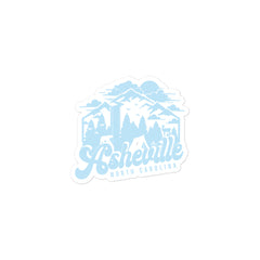 Mountains of Asheville Light Blue Sticker