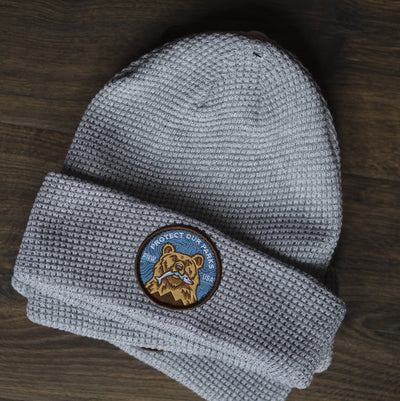 Protect Our Parks Bear Recycled Waffle Beanie