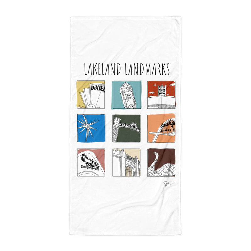 Lakeland Landmarks Beach Towel