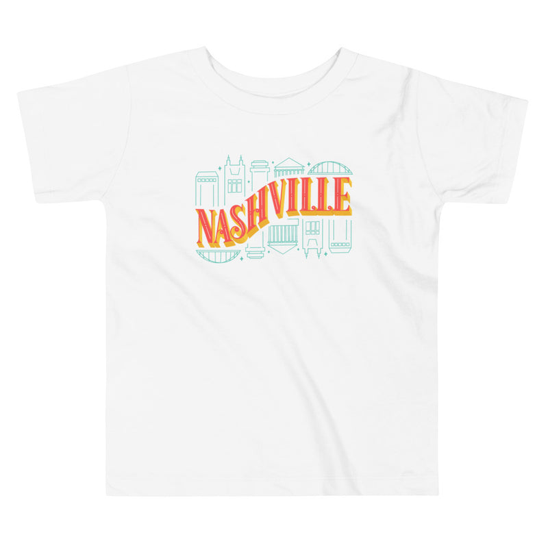 Nashville Colorful Skyline Toddler T-Shirt