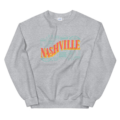 Nashville Colorful Skyline Unisex Crewneck Sweatshirt