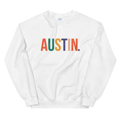 Best City Rainbow Unisex Crewneck Sweatshirt Austin, TX