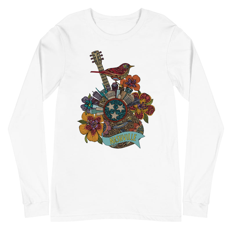 Music City Skyline Guitar Long Sleeve T-Shirt
