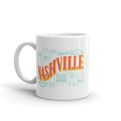 Nashville Colorful Skyline 11 oz Mug