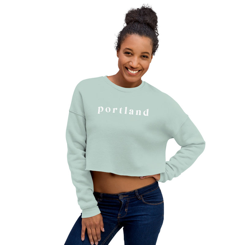 Portland Mint Crop Sweatshirt